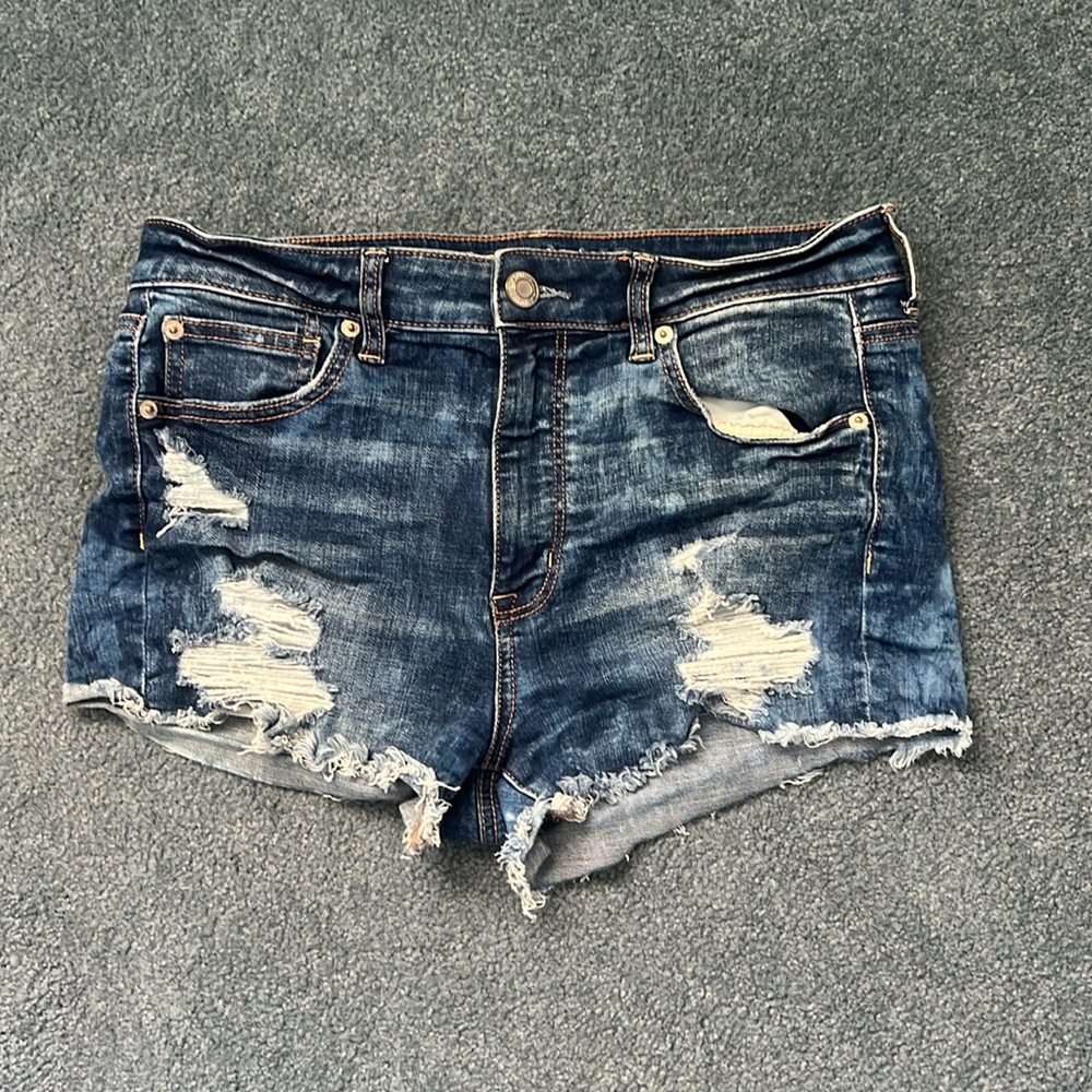 American Eagle Hi-Rise Shortie Jean Shorts. Size 12.